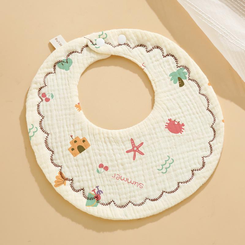 Six-Layer Cotton Petal Bib for Newborns, Boys & Girls - Thin, Soft & Absorbent