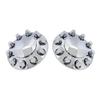 Pair of Chrome Front Axle Cover Set Glossy Wheel Hub Caps with 33mm Lug Nut Covers for Trucks Trailers Vehicles