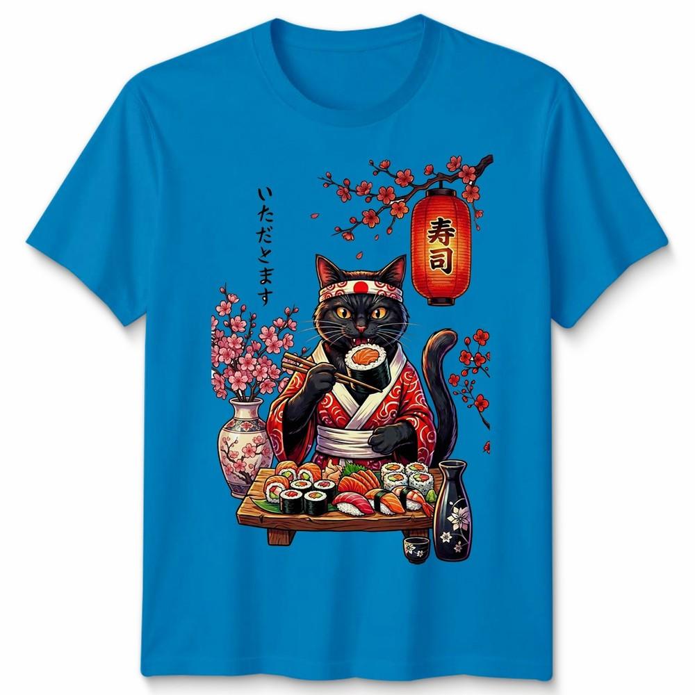 Japanese Sushi Cat Kitten Anime Unisexga Unisex T Shirt Unisexs Unisexs Tee