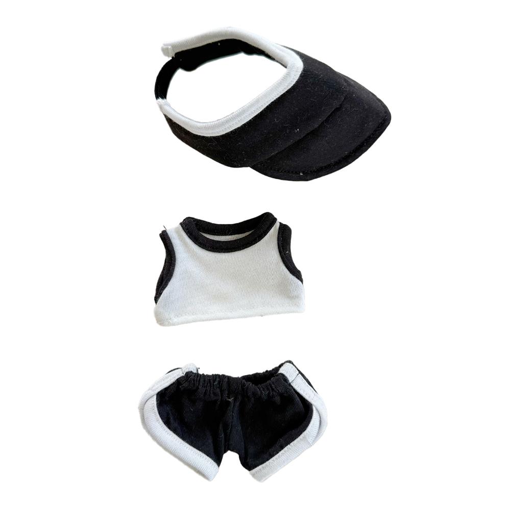 For 17cm Labubu Doll Clothes Fashion Clothes T-shirts Sun Hat Doll Clothes Color Match Shorts Dolls Accessories Cute Decoration Little Clothes