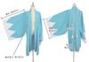 Shinsengumi Haori Japanese Dandara Pattern Happi Jacket, Okita Hijikata Cosplay Costume, Fujitatsu Free Size Traditional Kimono Coat, Light Blue