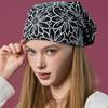 UV Protection Bandana Flower Hair Bandana Handkerchief [BLACK]