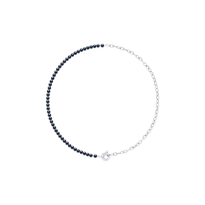 Collier - PEARLS & COLORS - Pearls & Colors - Perle d'eau douce 4-5 mm ronde - Argent 925 - Réversible 45 cm