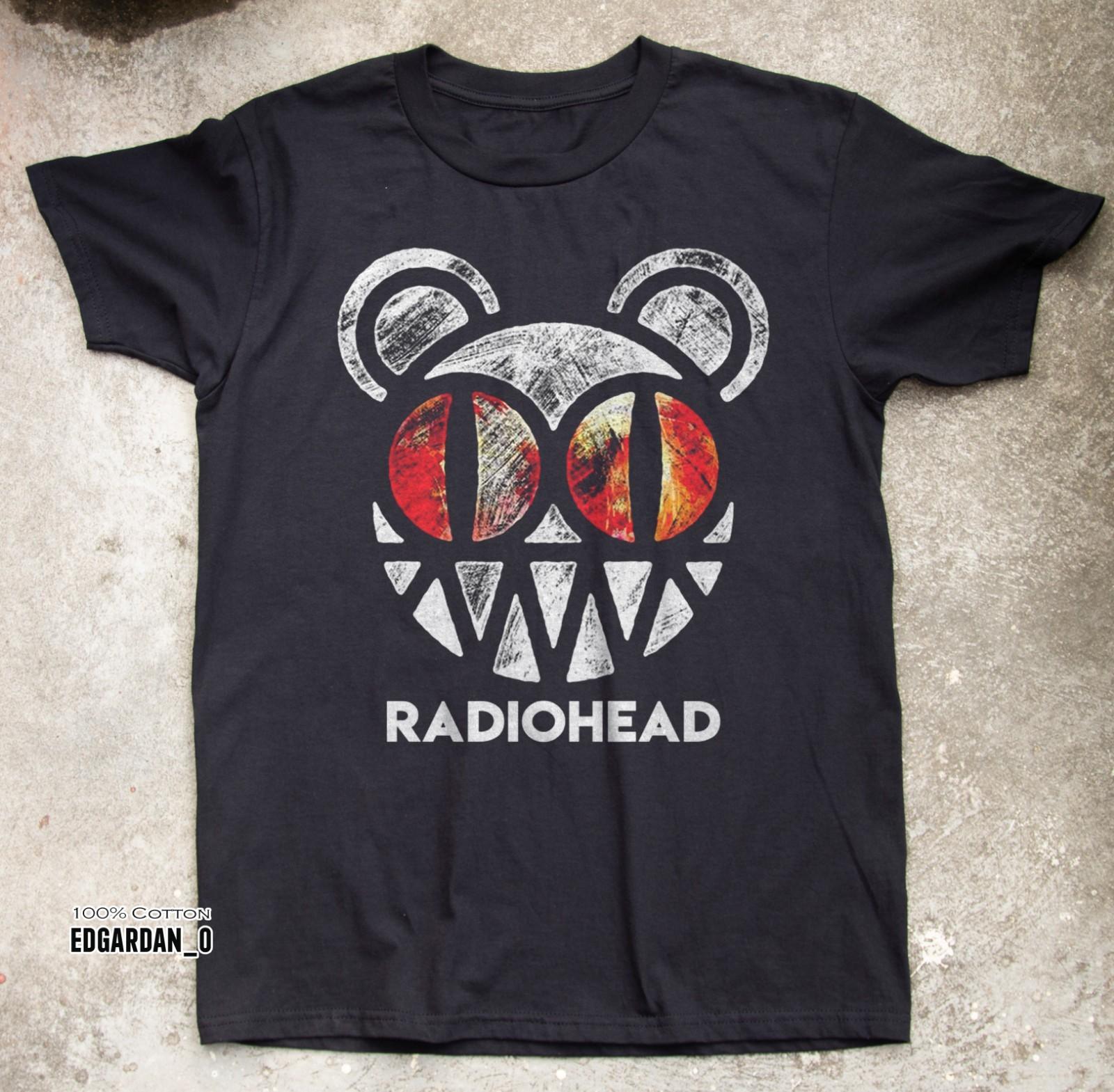 Radiohead Bear Logo Rock Band Rare Black Unisex T-shirt Size S-5XL M