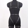 Harnais Sexy Lingerie pour Femmes Sangles de Bondage Corps Entier Harnais en Cuir Corset Cage Porte-jarretelles Bas Ceinture d'Épée Vêtements Gothiques