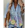 New Spring Summer Women's Fashion Long Sleeve Print Top