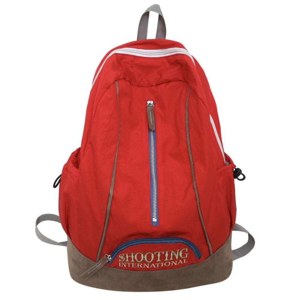 Embroidery Trendy Backpack Polyester Multi-pocket Casual Schoolbags Casual School Bags