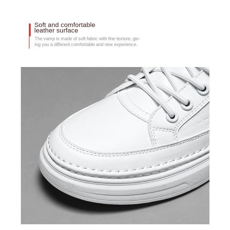 Весенняя мужская обувь Дышащие высокие кеды Маленькие белые туфли Мужская мода — фото 4