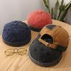 Retro gewaschene Baumwolle Docker Mütze Herren einfarbig Patchwork Krempenlose Mütze Streetwear Hip Hop Verstellbare Kappe Melonenmütze