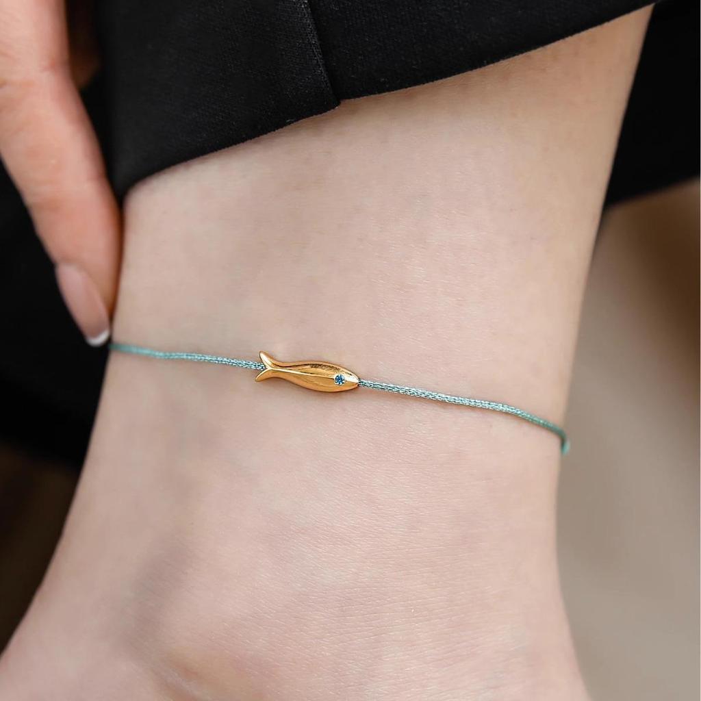 Luck Koi Anklet: Delicate Fish Woven Foot Rope for Summer 2024