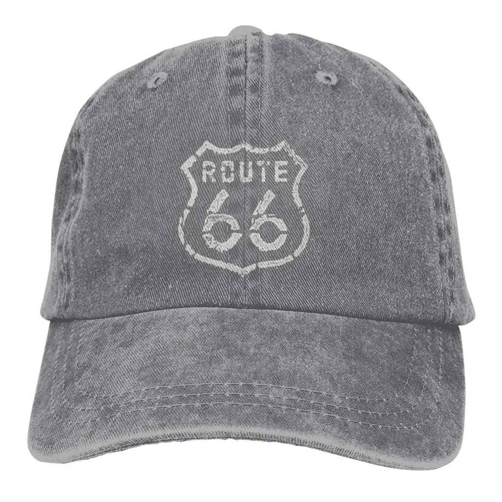 Vintage Route 66 Baseball Caps Peaked Cap Route 66 Sun Shade Cowboy Hats for Men Trucker Dad Hat