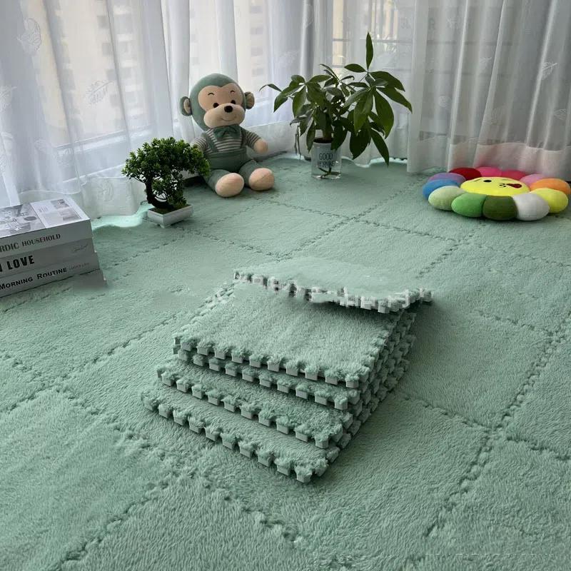10pcs/16pcs 30x30cm Living Room Home Foam Plush Patchwork Floor Mat Exercise Children Carpet Baby Play Mat Bebe Mattress