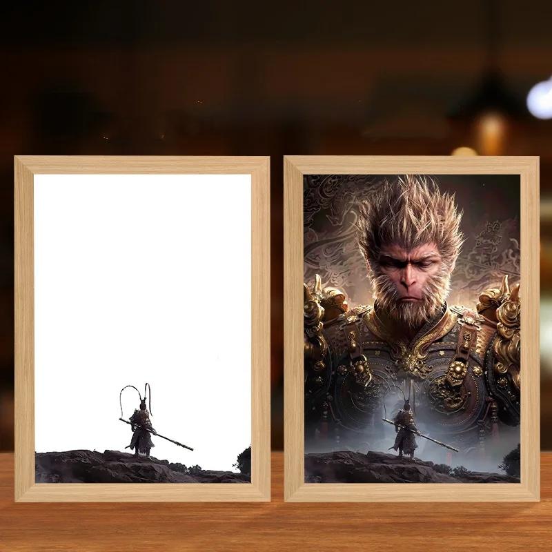 

Wu Kong Аниме Фигурка Картина Светильник Креативный Настольный Светодиодный Фоторамка Лампа 23x16.6cm