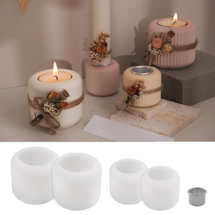 Silikon-Teelichthalter-Formen Zylinder Silikon-Kerzenständer-Form für Kerzentasse Teelichthalter Kerzenständer Dekoration