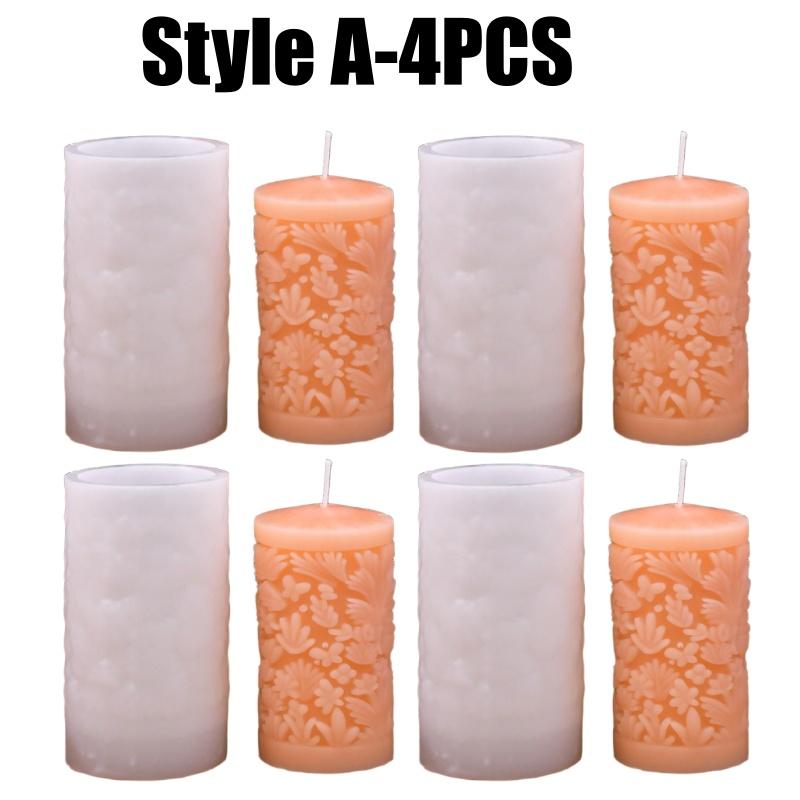 Christmas Cylinder Scented Candle Silicone Mold DIY Craft Kit Holiday Gift Home Dining Table Decoration Craft Supplies