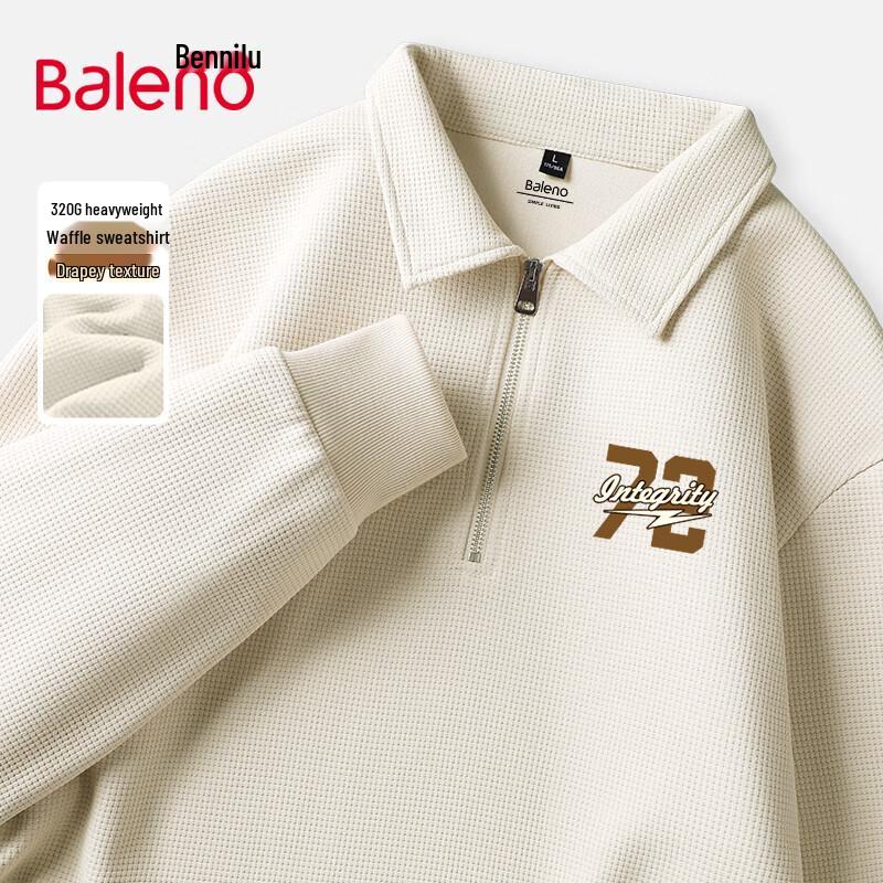 

Baleno Men s Heavyweight Waffle Knit Letter Long Sleeve Sweatshirt M