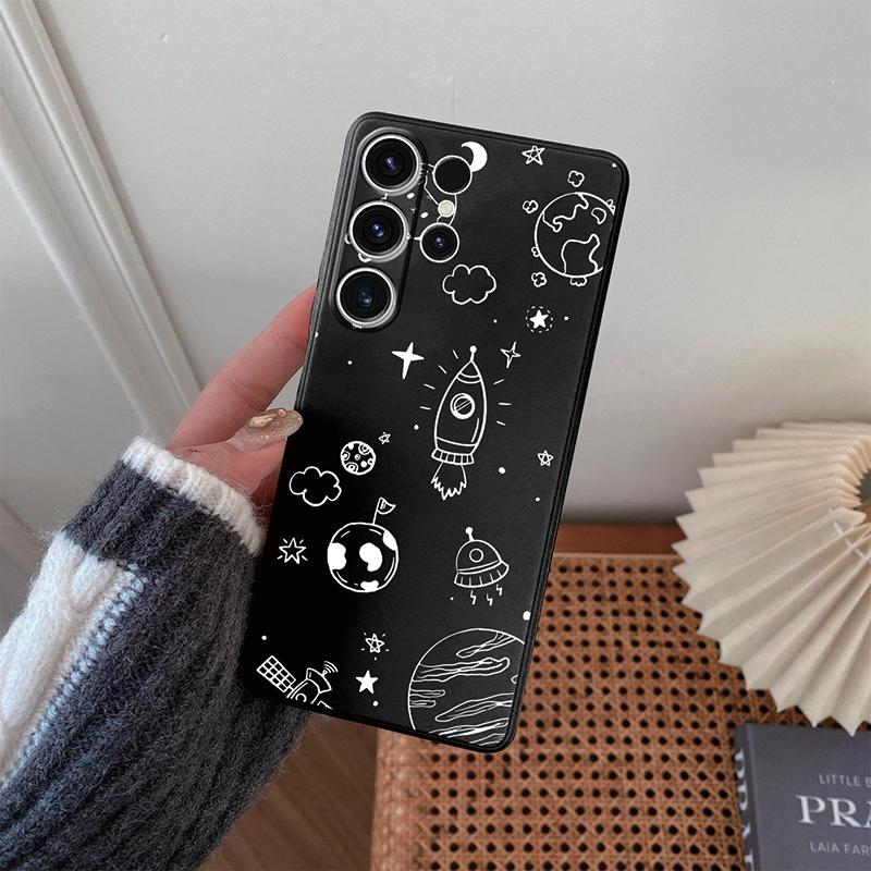 

Чехол Starry Sky Lines для iPhone Samsung A55 M34 S24 Xiaomi Redmi 13 Pro 14C Huawei Honor, противоударный бампер для телефона, черный матовый чехол из ТПУ с защитой от царапин Samsung Galaxy A55 5G