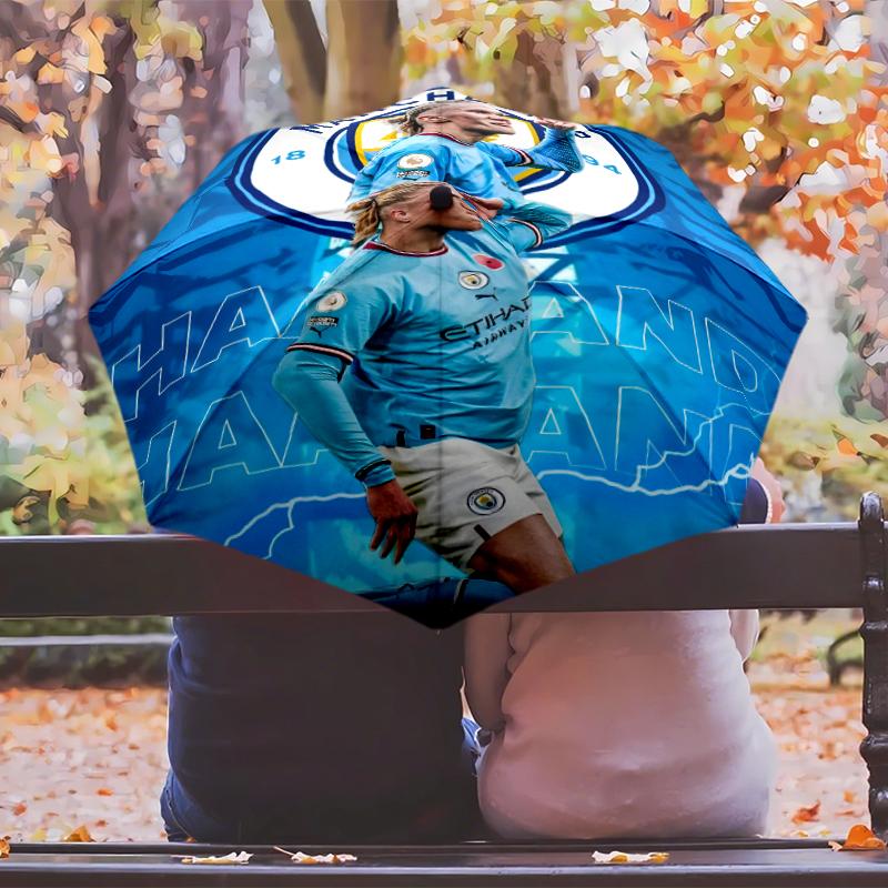 H-Haaland Umbrella with Automatic Open/Close & Self-8-Rib Heavy-Duty Umbrella, Compact Travel Umbrella Suitable for Outdoor