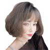 Brooklyn Wig with Bangs, 3D Gradient Hairstyle, Nape, Volume, Curly, Straight, Whorl, Heat Resistant, Natural Volume (Ash Gray Print)
