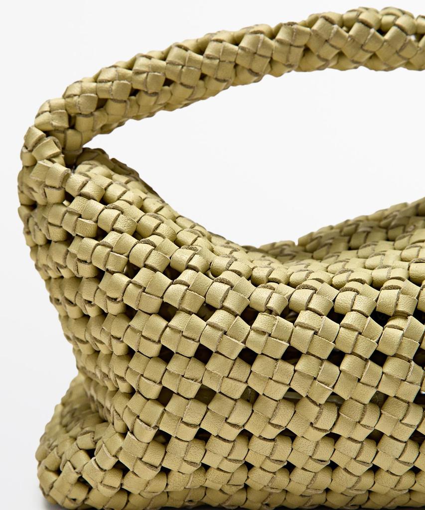 Massimo Dutti Mini Braided Leather Bag