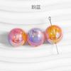 10pcs Mulitcolor Electroplated Round Beads Pearl Style Resin DIY Bracelet Mobile Chain Loose Bead Accessories