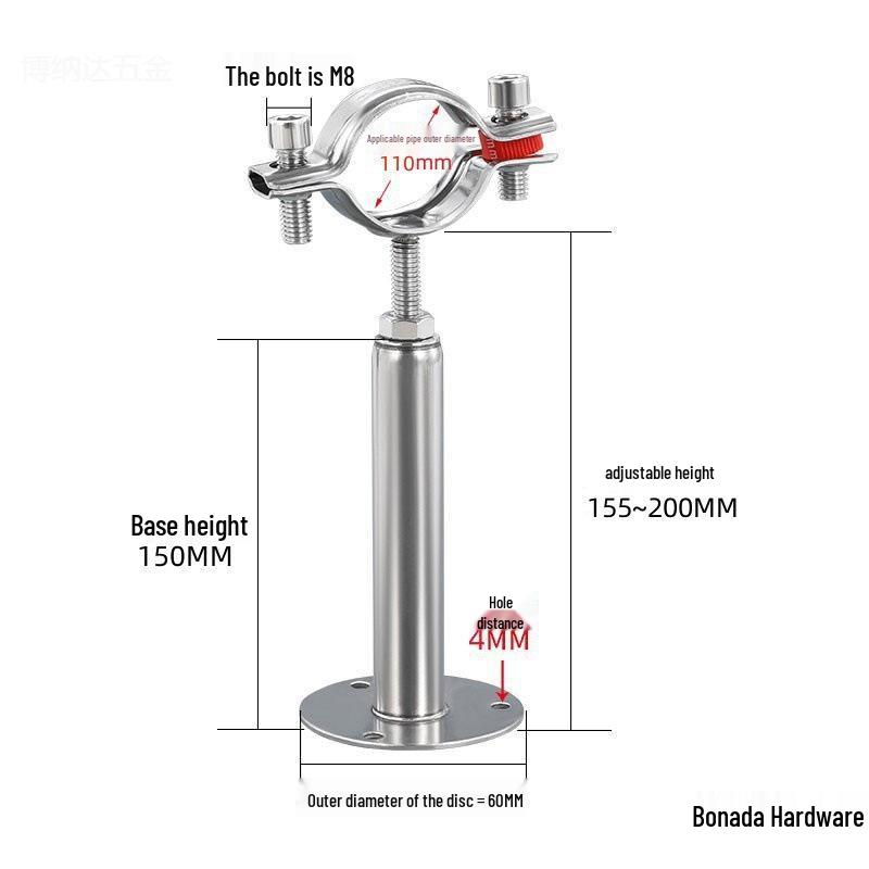 Stainless Steel Pipe Fixing Bracket Clamp for Gas and Water Pipes