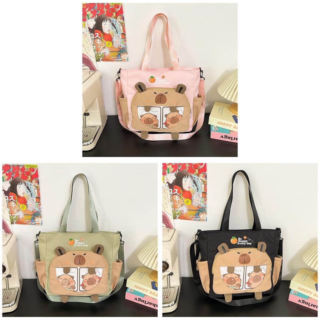 Cartoon Student Tote Bag With Large Capacity And Colorful Contrast For Daily Use