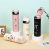 Water Bottle Cute Student Cartoon Thermos Cup Portable School Water Cup Simple Stainless Steel Elastic Cover Double Drinking Straw Cup