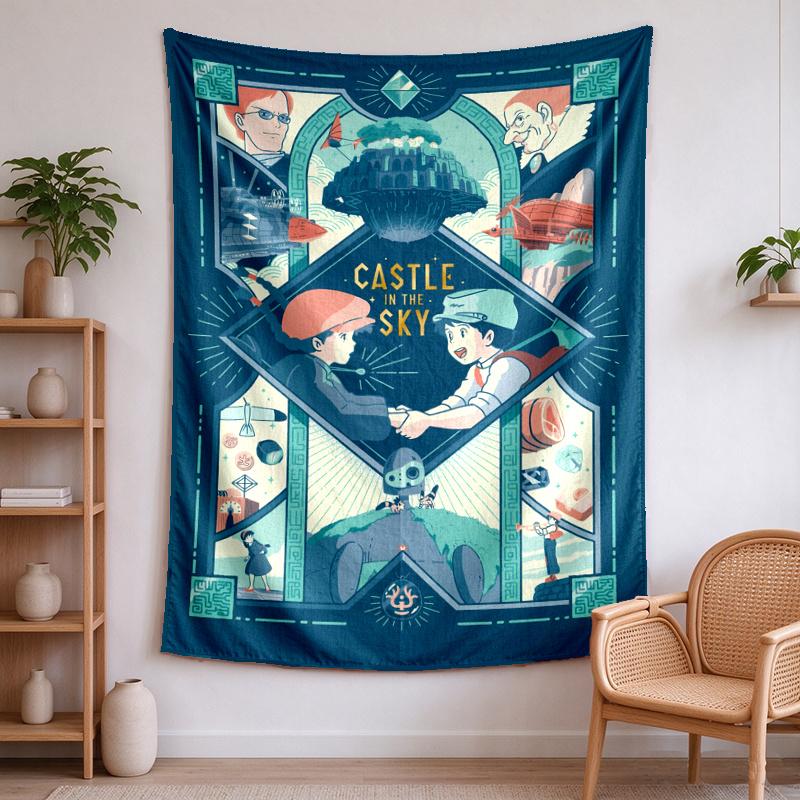 Castle in the Sky Tapestry wall decor—perfect for bedrooms living rooms and dorm rooms Easy to install it enhances your space and creates a warm  comf