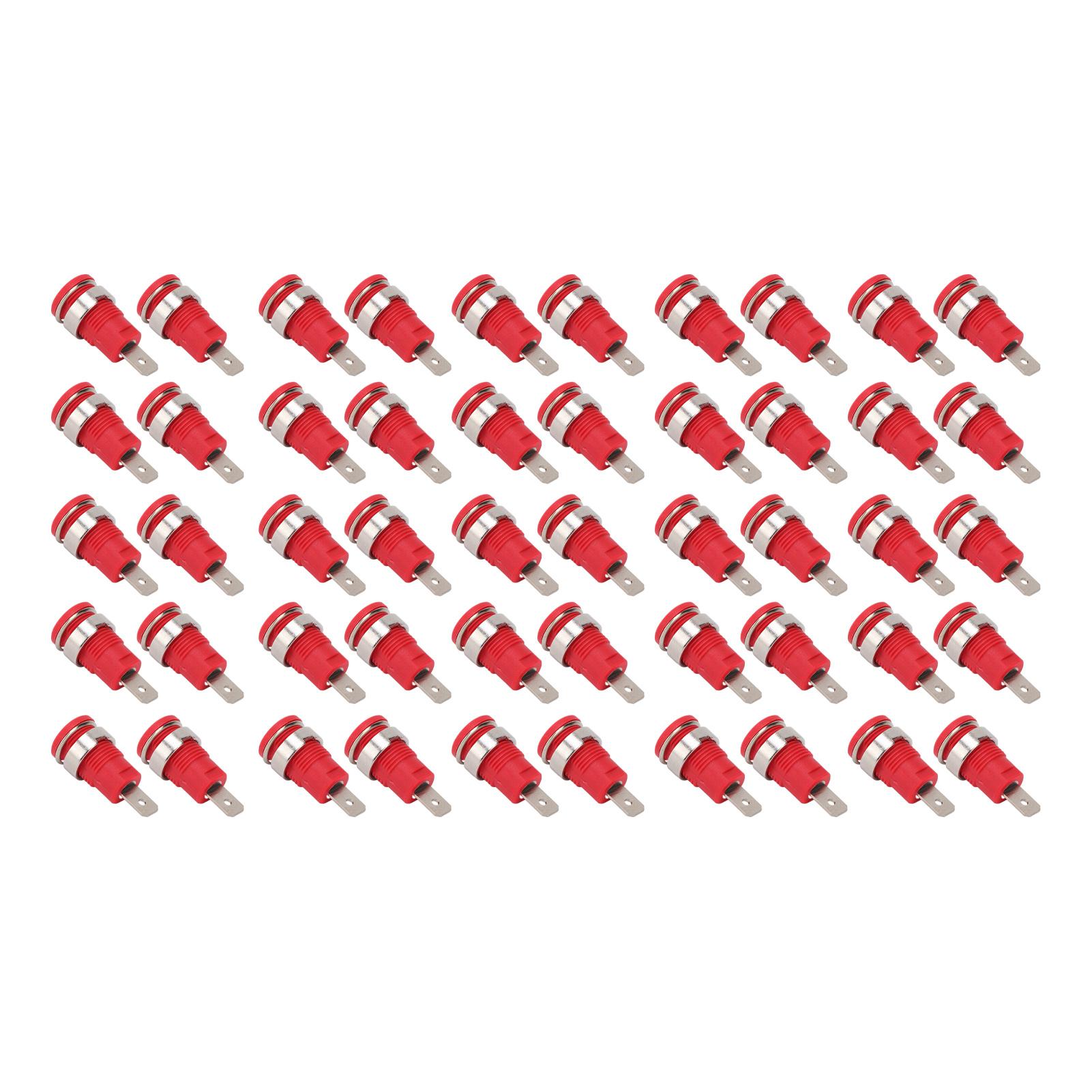 

50Pcs Banana Socket 4mm High Current Discharge Long Service Life Good Transmission Electrical Test AccessoriesRed червоний