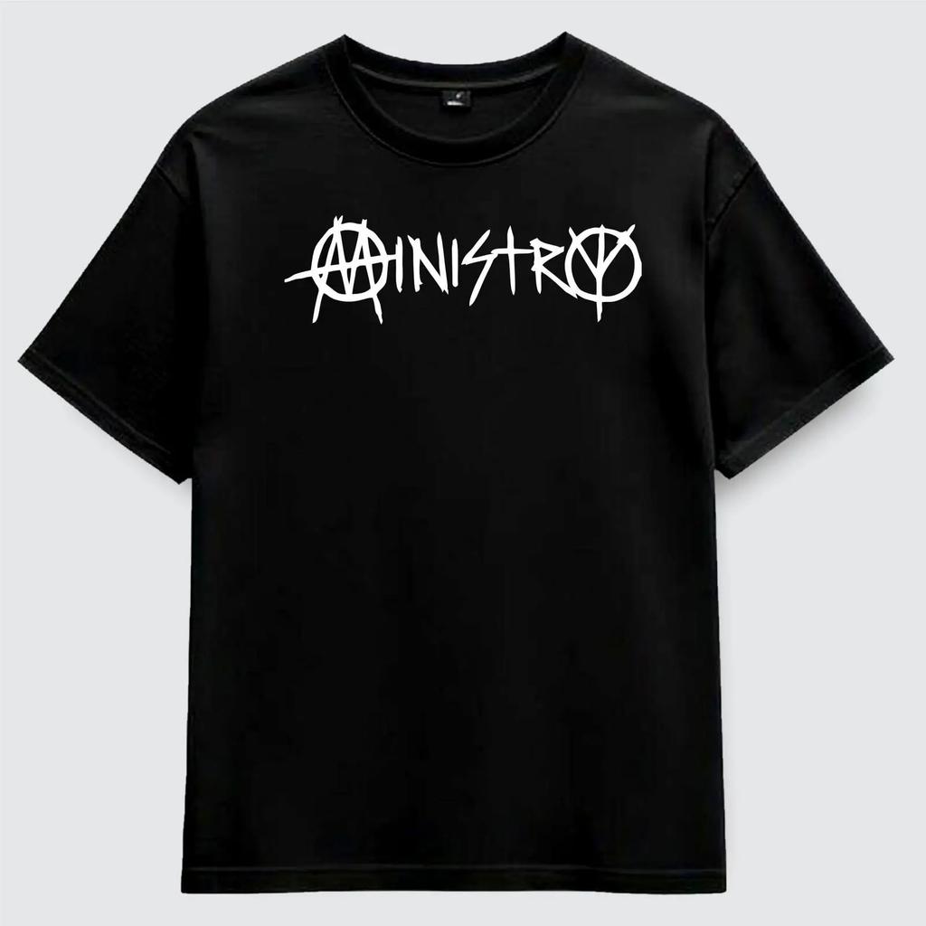 Ministry T Shirt Industrial Metal Band Vintage Washed Breathable Soft Stretched Streetwear Unisex Casual Designer Clothes