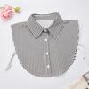 Women's Detachable False Collar Insert Elegant Striped Lapel Faux Half Shirt Blouse Collar Top for Sweater and Dresses