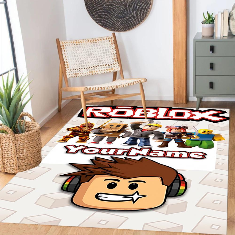 Roblox 487 Customize Text Floor Rug Office Rug Design for Kitchen Living Rooms Study room Outdoor Antislip Carpet Office home decor