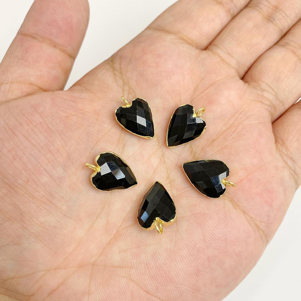2pcs 12X15mm Quality Natural Stone Heart Pendant Labradorite Lapis Crystal Gem Charms for Jewelry Making DIY Necklace Earrings