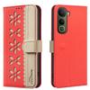 For vivo Y400 5G Leather Case BINFEN COLOR BF36 Floral Pattern Phone Cover RFID Blocking Wallet Stand
