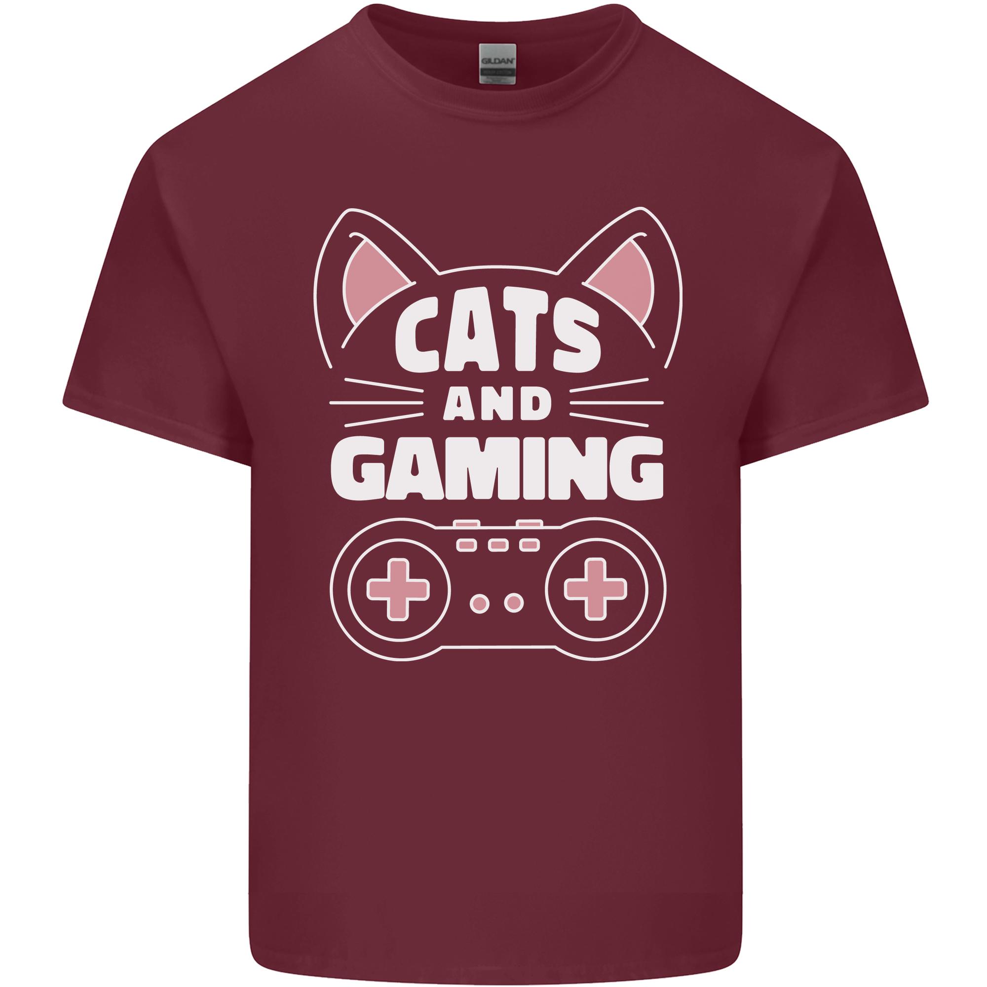 Cats and Gaming Funny Gamer Unisexs Light Cotton TShirt S