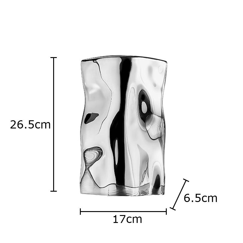 

Silver Stainless Steel Vase Irregular Shape Vases Table Decoration Flower Arrangement Floral Plant Pots Room Aesthetic Decor серебряный