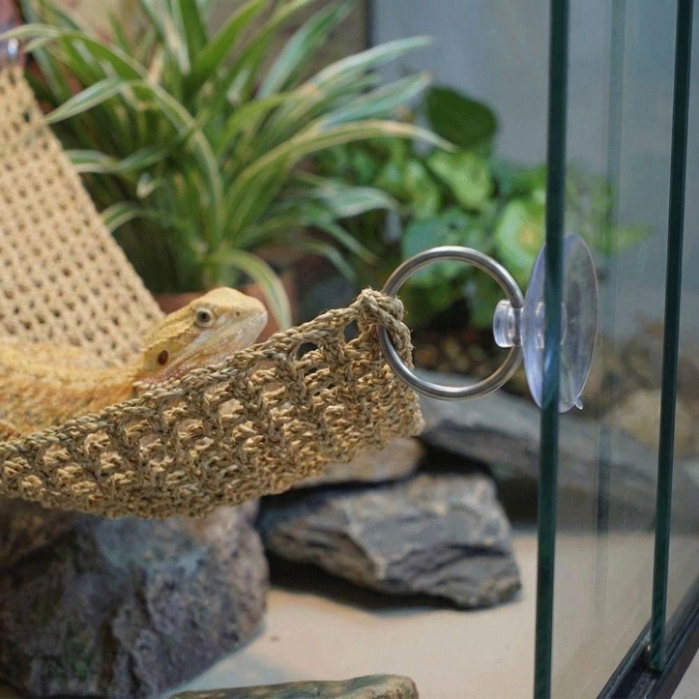 Suction Cup Pet Climbing Net Breathable Mesh Reptile Mesh Hammock Lizard Hammock  Pet Resting