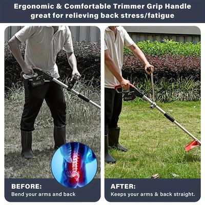 Ergonomic Weed Eater Handle Extension Auxiliary Handle For Lawnmower Accessories Universal Multi-Trimmer Handle