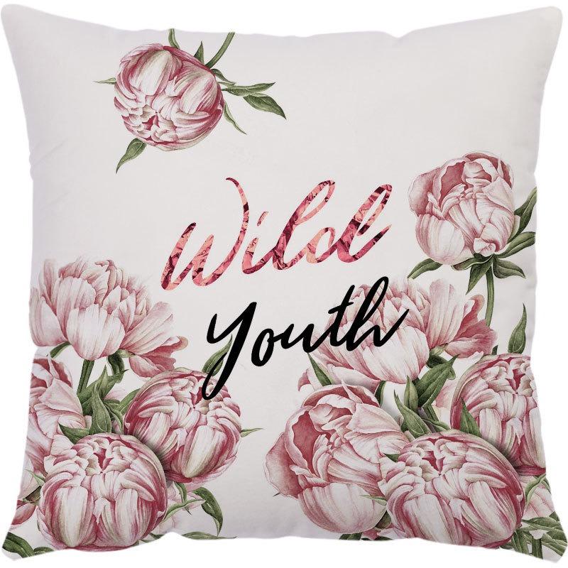 Luxury Home Decor Pillowcase Office Sofa Car Cushion Cover Rose Flower Print