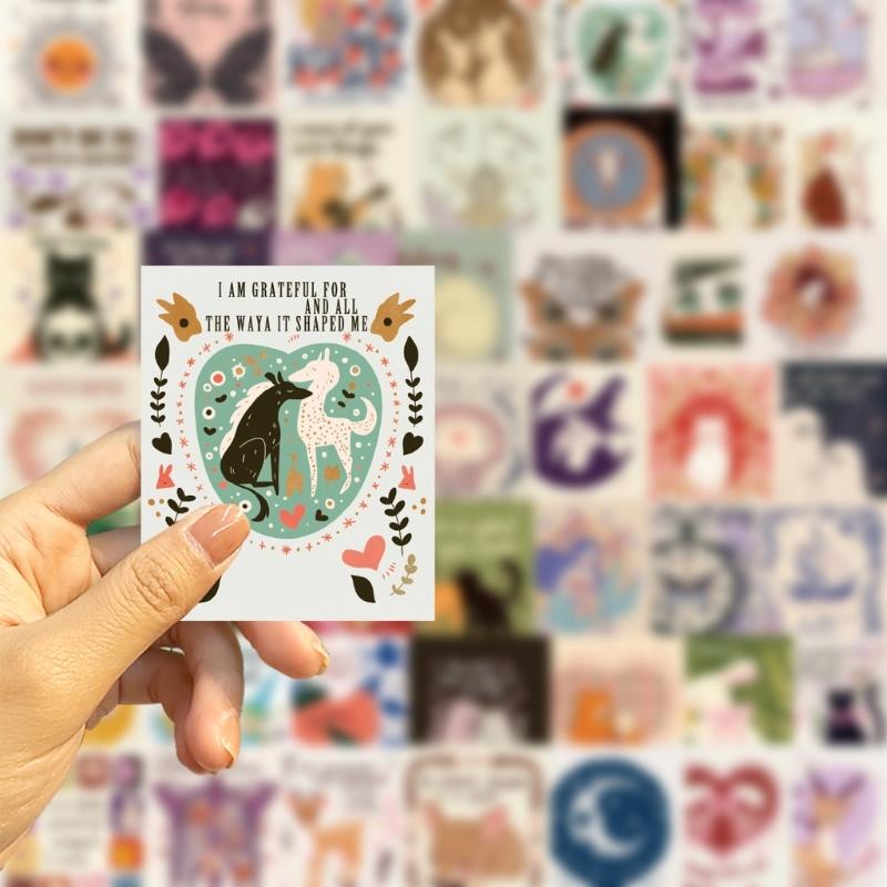 PVC Cartoon Stickers Pack Of 50 Reusable Motivational Decals Labels Safe For Kids Teens School Supplies Craft Projects