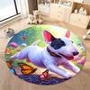 Free shipping! Playful Puppy and Butterfly Garden Round Rug round carpet for home sofa bedroom, gift