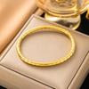 Bracciale da donna in acciaio al titanio con diamanti, placcato oro, non sbiadisce, intarsio di zirconi, alta gamma, semplice, versatile gioiello in acciaio inossidabile