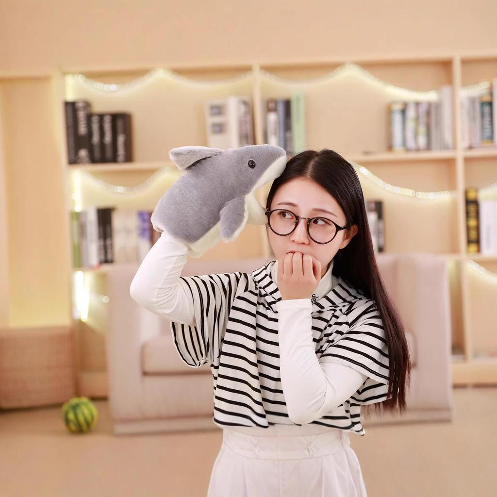 Plush Shark Hand Puppet Toy - Movable Mouth for Infants and Babies