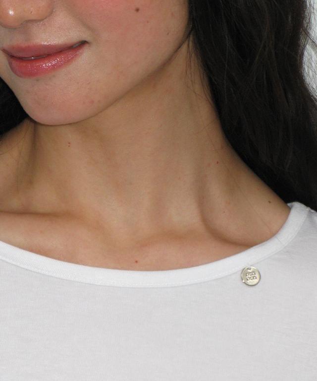 RONRON Shirring Bustier Long Sleeve T Shirt White