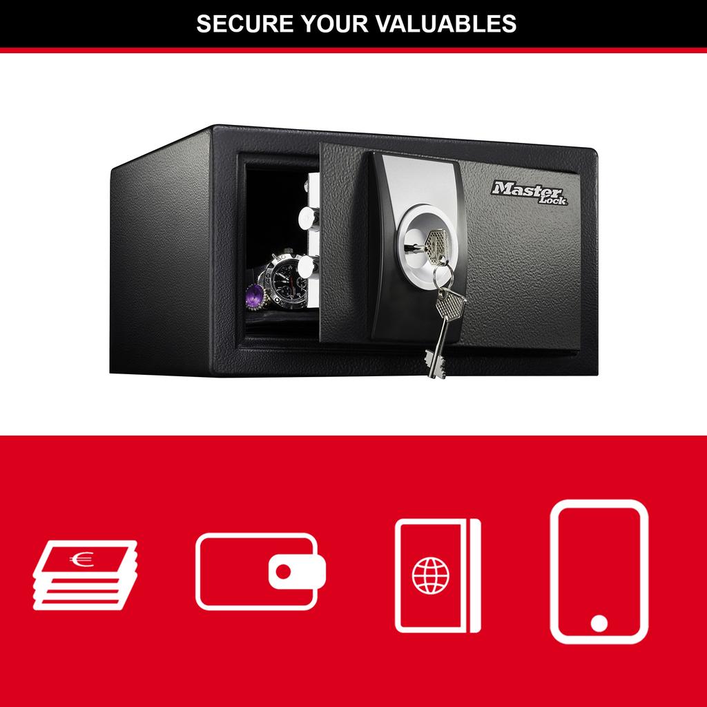 Master Lock Safe with Key, 9,93L, Mounting Hardware