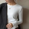 Women's Fall and Winter Round Neck Bottoming Slim Thickened Long-sleeved Tops