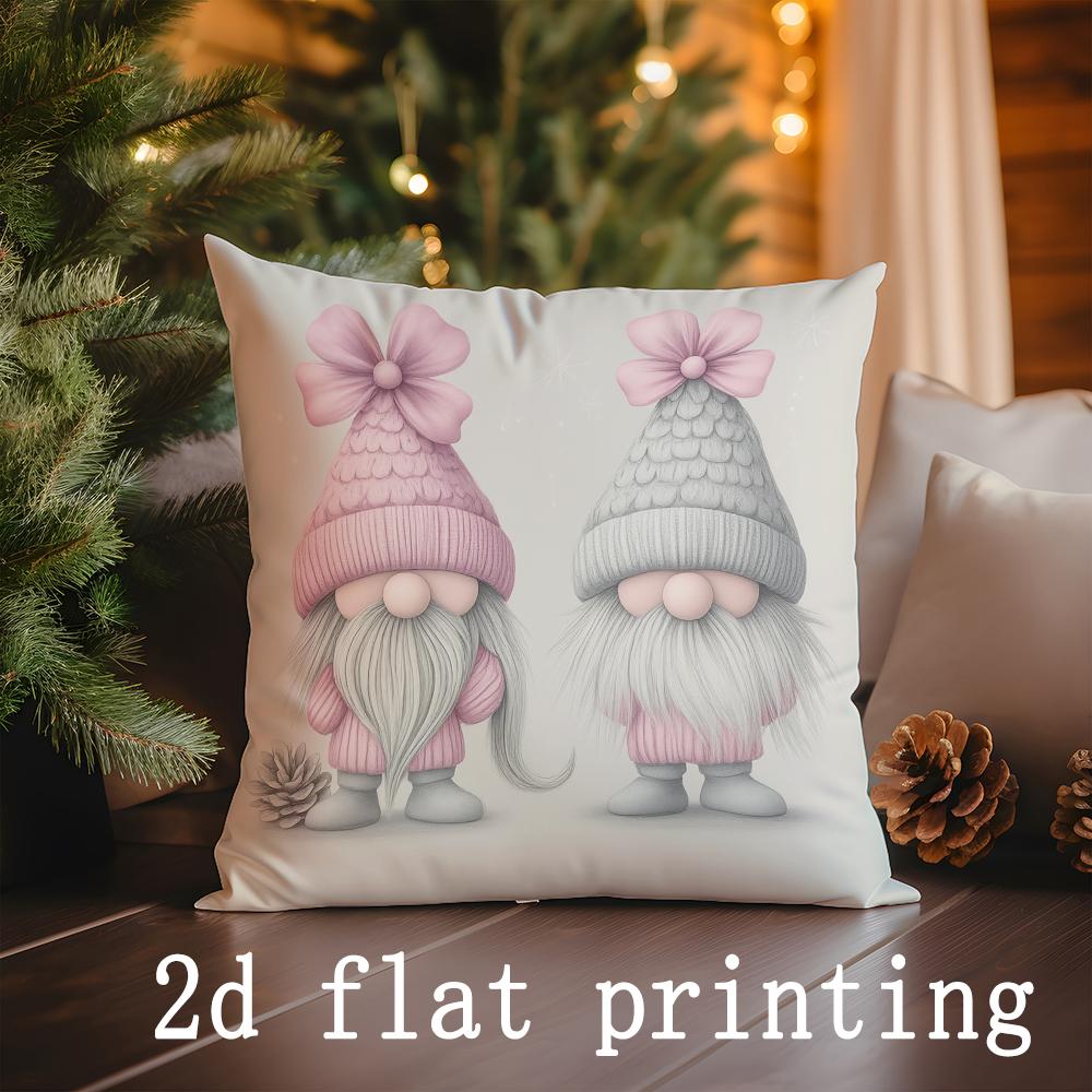 

Домашний Декор Рождественские Снеговики и Гномы Узор Наволочки с Узором Наволочка для Подушки Подходит для Дивана Спальни Автомобиля Наволочка 16x16Inch