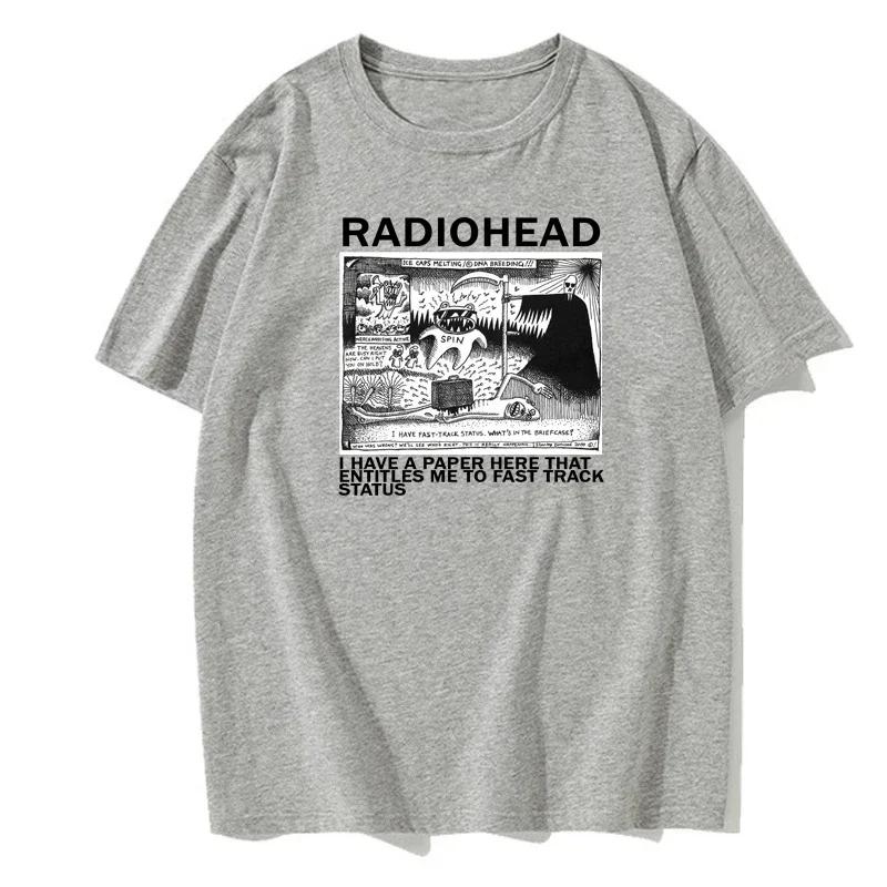T-shirt Radiohead Uomo Maglietta Classica Tour Nordamericano Rock Boy Uomo Hip-Hop Street Cotone Taglia Europea Maglietta Top