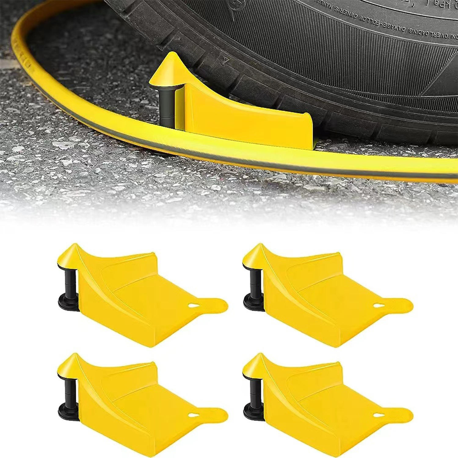 

4Pcs Universal Car Hose Guide Roller Non Slip TPE Wheel Protector Prevents Pressure Washer Hose Stuck Under Tires Car Washing